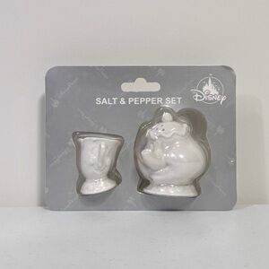 Disney Parks Beauty & The Beast Mrs. Potts & Chip Salt Pepper Shakers NEW